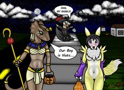  ankh anthro bandai_namco candy canid canine canis circlet clothing cosplay costume creature71 dessert digimon digimon_(species) egyptian egyptian_clothing egyptian_headdress fangsofwhite female food fruit fur group halloween headdress headgear headwear holidays jewelry male mammal milanna necklace phantom_(disambiguation) plant pumpkin renamon reptile scalie seshed_circlet shendyt the_phantom_of_the_opera trick_or_treat uraeus usekh white_body white_fur wolf yellow_body yellow_fur 