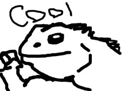  2025 ambiguous_gender anthro april_fools&#039;_day black_and_white english_text flexing flexing_bicep furid_(e621) holidays low_res monochrome muscular muscular_ambiguous reptile scalie solo text tuatara 