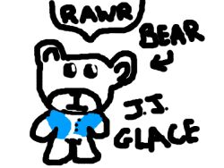  2025 anthro april_fools&#039;_day bear big_eyes clothed clothing deadpan furid_(e621) holidays j.j._glace low_res male mammal open_clothing open_shirt open_topwear polar_bear round_ears shirt solo tickerly topwear ursine 