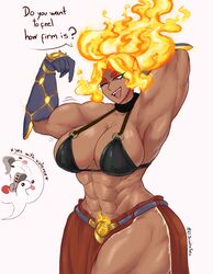  1girls 2022 abs biceps blonde_female blonde_hair bra eljarochofeliz fire_hair fire_pubic_hair flaming_hair gold_hair muscular muscular_female muscular_thighs orange_hair pubic_hair puppet_(eljarochofeliz) six_pack tagme thick_thighs titania_(eljarochofeliz) triceps 