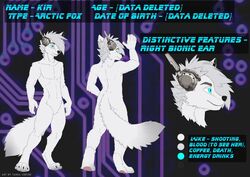  anthro arctic_fox ass blue_eyes canid canine claws detailed_background flat_colors fluffy fluffy_tail fox fur grey_hair hair male mammal model_sheet smile solo tail tashalisets true_fox white_body white_fur 