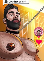  andyartering caucasian caucasian_male chains cover_them_up_slut gay_pornstar hairy_chest leash looking_at_viewer lucas_leon male male_only muscles muscular muscular_male onlyfans_model pecs porn_star real_person tiktok tiktok_overlay 