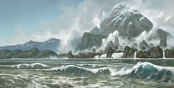  2019 anthonyavon cloud day detailed detailed_background digital_media_(artwork) landscape mountain not_furry outside rock sea sky snow water waterfall wave zero_pictured 