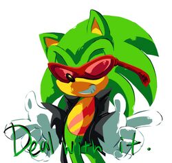 animated anthro archie_comics blue_eyes clothing deal_with_it eulipotyphlan eyewear gloves green_body grin half-closed_eyes handwear hedgehog jacket leather leather_clothing leather_jacket leather_topwear loop low_res male mammal narrowed_eyes scar scourge_the_hedgehog sega short_playtime simple_background smile solo sonic_the_hedgehog_(archie) sonic_the_hedgehog_(comics) sonic_the_hedgehog_(series) sunglasses topwear tortaviso white_background