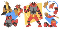  2016 anthro clothed clothing dractaco dragon duo fangs generation_7_pokemon hi_res incineroar male muscular mythological_creature mythological_scalie mythology nintendo open_clothing open_shirt open_topwear pokemon pokemon_(species) scalie see-saw shirt smile solo standing tail teeth topwear transformation 