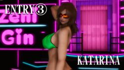  1girls 3d alluring big_breasts bikini female female_only katarina_alves namco posing red-tinted_eyewear solo sunglasses tekken tekken_7 tinted_eyewear zenigata_ginnosuke 