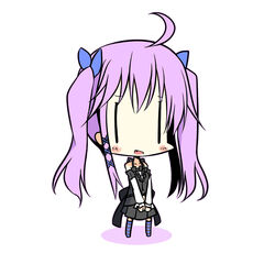  chibi commentary_request female original purple_hair shirasu_youichi solo twintails yukaribe_setsuko |_| 