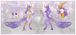  2021 5_fingers 5_toes anthro border digital_media_(artwork) eyebrows eyelashes feet felid feline fingers hi_res horn katie_hofgard male mammal model_sheet open_mouth solo standing teeth toes tongue whiskers white_border 