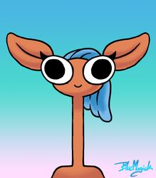  antelope blue_hair blumagik bovid centaurworld female gazelle gerenuk glendale_(centaurworld) hair humanoid long_neck mammal netflix smile solo stare true_antelope 