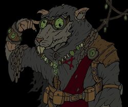  anthro black_background claws clothed clothing derp_eyes digital_media_(artwork) fangs fur green_eyes grey_body grey_fur humor jewelry male mammal meme murid murine rat reaction_image robe rodent simple_background skaven skree_(artist) solo staff teeth warhammer_(franchise) warhammer_fantasy warpstone 