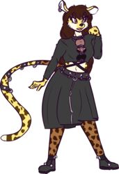  anthro bottomwear cheetah clothed clothing costume digital_media_(artwork) dress ear_piercing ear_ring felid feline female footwear fur hi_res humanoid legwear mammal marshbreeze miku_(marshbreeze) piercing ring ring_piercing shoes skirt solo tail_over_skirt tights 