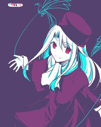  bird capelet commentary_request fate/stay_night fate_(series) female fur_hat hat illyasviel_von_einzbern limited_palette long_hair minafuni papakha purple_hat solo wire 