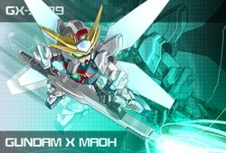  beam_cannon character_name chibi commentary_request energy_beam energy_gun firing glowing gundam gundam_build_fighters gundam_x_maoh mecha memento_vivi no_humans robot solo weapon zoom_layer 