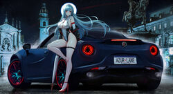  absurdres alfa_romeo alfa_romeo_4c armpit_crease azur_lane bare_legs bare_shoulders black_jacket blue_hair breasts car character_name church cleavage clothing_cutout copyright_name covered_navel covered_nipples elbow_gloves facial_mark female floating_hair full_body full_moon gloves high_heels highleg highleg_leotard highres horns italy jacket kcar66t large_breasts leotard license_plate location_request long_hair long_sleeves looking_at_viewer marco_polo_(azur_lane) moon motor_vehicle night off_shoulder open_clothes open_jacket open_mouth outdoors piazza_san_carlo product_placement race_queen real_world_location red_footwear red_hair skindentation solo sports_car statue thigh_strap thighs turin_(city) umbrella underboob underboob_cutout very_long_hair white_gloves white_leotard zipper 