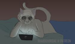  absurd_res anthro claws conditional_dnp dave_strider digital_media_(artwork) eyewear fangs felid feline fur hi_res homestuck male mammal ms_paint_adventures solo sunglasses teeth white_body white_fur wolftacos 