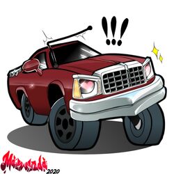  1:1 2020 car chibi chrome dire_machine dire_vehicle exclamation_point gesture glistening glistening_body gmc heart_eyes heart_symbol light_truck living_machine living_vehicle looking_aside machine male mawzda paint pickup_truck red_body red_paint royalty salute solo sparkles truck_(vehicle) vehicle 