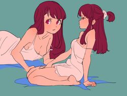  akko_kagari bare_shoulders brown_hair collarbone female kagari_atsuko little_witch_academia long_hair ponytail red_eyes 