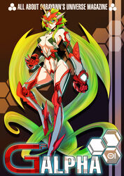  absurdly_long_hair absurdres bad_id bad_pixiv_id bare_shoulders blonde_hair breasts covered_nipples detached_sleeves female garayann gauntlets green_eyes headgear high_heels highres large_breasts long_hair low_twintails mecha_musume midriff navel open_mouth photoshop_(medium) revealing_clothes solo twintails very_long_hair 