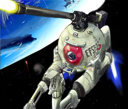  ball_(gundam) firing gundam mecha mobile_suit_gundam space 