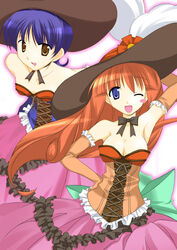  2girls arata_toshihira ci_caprice elbow_gloves gloves lingerie mell_raison multiple_girls sakura_taisen sakura_taisen_iii underwear 