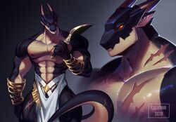  abs anthro biceps black_body brontide_(cloud_meadow) cloud_meadow dagger dragon horn luluthir male melee_weapon muscular muscular_anthro muscular_male mythological_creature mythological_scalie mythology nipples pecs scalie scar solo tail weapon 