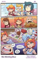  6+girls akko_kagari amanda_o&#039;neill comic english_text female female_only little_witch_academia page_3 speech_bubble tagme the_other_half the_witching_hour twister twitter_username video_games 