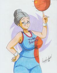  1girls 2022 basketball basketball_uniform commission emma_webster female female_only gilf looney_tunes pencil_(artwork) ravern_clouk solo space_jam:_a_new_legacy tagme 