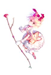  artist_name bad_id bad_pixiv_id bow choker commentary_request crying female flower full_body gem gloves hair_ribbon hairband holding holding_weapon kaname_madoka kaname_madoka_(magical_girl) kneehighs magical_girl mahou_shoujo_madoka_magica mahou_shoujo_madoka_magica_(anime) pink_footwear pink_hair puffy_short_sleeves puffy_sleeves red_eyes ribbon rose sandeul shoes short_sleeves short_twintails simple_background socks solo soul_gem tears twintails weapon white_background white_gloves white_socks 