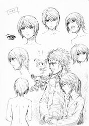  animal_ears armored_core armored_core:_for_answer armored_core_4 cat_ears expressions female fiona_jarnefeldt formal male mecha monochrome nekomimi short_hair tatuya white_glint 