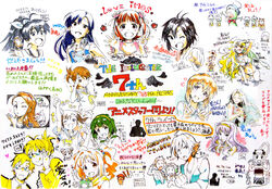  6+boys 6+girls :q ahoge akai_toshifumi akizuki_ritsuko amagase_touma amami_haruka animal antenna_hair bikini black_hair blonde_hair blue_hair blush bow breasts cleavage collaboration everyone finger_to_mouth frog futami_ami futami_mami ganaha_hibiki green_hair hagiwara_yukiho hair_bobbles hair_ornament hairbow hamster hamuzou hayashi_isao highres hoshii_miki idolmaster idolmaster_(classic) iizuka_haruko ijuuin_hokuto itou_yuuki jupiter_(idolmaster) kawatsuma_tomomi kikuchi_makoto kisaragi_chihaya kouno_megumi kuroi_takao kuroki_miyuki long_hair majima_takahiro marker_(medium) masunari_kouji masuyama_ryouji matsuo_yuusuke medium_breasts microphone minase_iori mitarai_shouta miura_azusa multiple_boys multiple_girls nishigori_atsushi nonowa oerba_yun_fang official_art orange_hair otonashi_kotori ponytail producer_(idolmaster) shijou_takane short_hair side-tie_bikini_bottom signature sweat sweatdrop swimsuit takagi_junjirou takahashi_masanori takatsuki_kasumi takatsuki_yayoi tanaka_yuusuke tongue tongue_out traditional_media translation_request uemura_jun v waving white_bikini yamaguchi_satoshi 