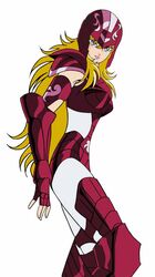  80s armor blonde_hair female helmet lipstick makeup mermaid_thetis oldschool saint_seiya shoulder_pads spandex 