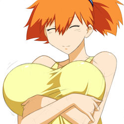  big_breasts bouncing_breasts breast_support breasts huge_breasts kasumi_(pokemon) large_breasts pokemon 