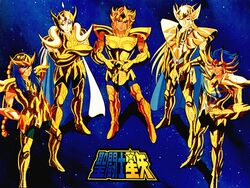  5boys 5guys 80s aries_mu aries_muu armor cancer_deathmask cape facial_mark forehead_mark full_armor gold gold_saints helmet heroes horns knights_of_the_zodiac leo_aiolia male male_focus multiple_boys oldschool ram_horns saint_seiya scorpio_milo scorpion_tai scorpion_tail sheep_horns stinger virgo_shaka zodiac 