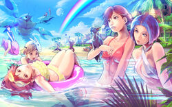  5girls 6+boys afloat animal_on_arm axton_(borderlands) bare_shoulders beach beach_volleyball bikini bird bird_on_arm blonde_hair blue_eyes blue_hair blz borderlands_(series) borderlands_2 breasts brick_(borderlands) brown_eyes claws cleavage cloud collarbone commentary_request day fern fish flat_chest frilled_bikini frills front-tie_top full_moon gaige goggles goggles_on_head innertube krieg large_breasts lilith_(borderlands) lolicon lying mask mask_on_head maya_(borderlands) medium_breasts monster moon mordecai_(borderlands) multiple_boys multiple_girls one-piece_swimsuit open_mouth outdoors palm_tree parted_lips partially_submerged patricia_tannis petite rainbow red_eyes red_hair riding salvador_(borderlands) short_hair siren_(borderlands) sky slingshot_swimsuit small_breasts smile son_of_crawmerax space_station spaghetti_strap swim_ring swimsuit talon_(borderlands) tanning teeth tiny_tina tree umbrella upside-down water zer0 