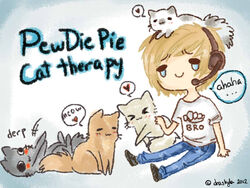  &gt;.&lt; &gt;_&lt; &lt;.&gt; &lt;_&gt; 2012 4:3 :3 ambiguous_gender blush bodily_fluids chibi closed_eyes clothing crying derp_eyes dialogue domestic_cat draskyla electronics english_text felid feline felis felix_kjellberg feral fist fist_bump flop gesture group happy headgear headphones headset heart_symbol human humor male mammal pewdiepie quadruped smile source_request speech_bubble tail tears text therapy unavailable_at_source young young_ambiguous young_feral 