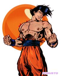  dragon_ball dragon_ball_z flexing male male_only muscles muscular muscular_male phausto posing shirtless_male son_goku 