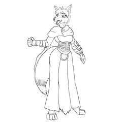  1:1 canid canine cloak clothing druid female fox hi_res magic_user mammal monk monochrome nikorokumitsero rei_kisaragi robe simple_background solo tnargraef tribal_spellcaster white_background 