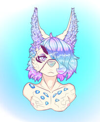  anthro desing femboy gem givo hybrid iridescent iridescent_hair iridescent_nose light lighting male opalo solo 