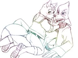  2019 4:3 anthro ass avian bird blush canid canine clothed clothing duo falco_lombardi fox fox_mccloud kokoro-tokoro looking_at_viewer male male/male mammal nintendo star_fox 