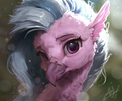  2020 6:5 assasinmonkey avian beak digital_media_(artwork) digital_painting_(artwork) eyebrows eyelashes female feral friendship_is_magic hair hasbro looking_at_viewer my_little_pony purple_eyes signature silverstream_(mlp) smile solo 