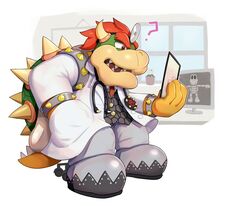  2019 anthro bottomwear bowser clothing computer doctor dr._bowser dry_bones electronics gonzarez1938 head_mirror horn humanoid_hands koopa male mario_bros medical_instrument nintendo pants scalie scientific_instrument shell shirt solo spiked_shell spikes spikes_(anatomy) topwear 