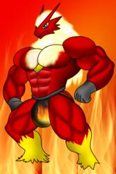  anthro blaziken clothed clothing generation_3_pokemon jockstrap jockstrap_only male muscular muscular_anthro muscular_male nintendo pecs pokemon pokemon_(species) solo topless underwear underwear_only 