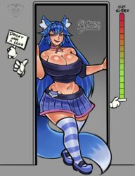  alice_(the_blu_fox) animal_humanoid artist_logo bangs bell bell_collar bent_arm big_breasts big_tail black_bottomwear black_clothing black_crop_top black_shirt black_topwear blue_body blue_bottomwear blue_clothing blue_ears blue_eyebrows blue_footwear blue_fur blue_hair blue_legwear blue_shoes blue_skirt blue_tail blue_thigh_highs body_size_growth bottomwear breasts canid canid_humanoid canine canine_humanoid circle_eyebrows cleavage clothed clothing collar collarbone colored crop_top crotch_lines curvy_figure dialogue dipstick_tail eyebrows eyelashes female footwear fox fox_humanoid fox_tail full-length_portrait fur glistening glistening_body glistening_bottomwear glistening_breasts glistening_clothing glistening_crop_top glistening_eyes glistening_footwear glistening_hair glistening_legwear glistening_shoes glistening_shoulders glistening_skin glistening_skirt glistening_tail glistening_thigh_highs glistening_thighs glistening_topwear group hair hi_res highlighted_text hourglass_figure humanoid idlepotoo inner_ear_fluff leaning leaning_on_wall legwear light_body light_skin logo long_hair long_tail looking_at_viewer mammal mammal_humanoid markings mary_janes midriff miniskirt narrowed_eyes navel off_shoulder open_mouth open_smile pattern_clothing pattern_legwear pink_bottomwear pink_clothing pink_collar pleated_skirt portrait purple_eyes seductive shaded shirt shoes side_bangs signature simple_background size_transformation skinny skirt slider_(control) smile solo_focus speech_bubble stockings straight_bangs striped_clothing striped_legwear stripes stylized_text tail tail_markings text thick_tail thick_thighs thigh_highs three-quarter_view topwear transformation trio tuft white_inner_ear_fluff white_stripes white_tail_tip wide_hips 