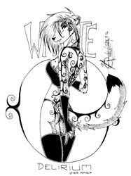  ashryn female greyscale inks low_res monochrome solo spiral tattoo white_delirium 