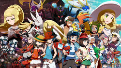  6+boys 6+girls alolan_raticate backpack bad_id bad_pixiv_id bag baseball_cap beak beanie bird blacephalon black_hair black_jacket black_pants black_shirt blonde_hair blue_eyes blue_shirt blue_skin braid brother_and_sister bucket_hat buzzwole celesteela colored_skin copyright_name cosmog dark-skinned_female dark-skinned_male dark_skin decidueye dress dual_persona dulse_(pokemon) elio_(pokemon) eyewear_on_head faba_(pokemon) facial_hair feather_hair feathers gladion_(pokemon) glasses green_eyes green_feathers green_hair green_shorts grey_hair gumshoos guzma_(pokemon) guzzlord hala_(pokemon) handbag hapu_(pokemon) hat hau_(pokemon) highres holding holding_poke_ball incineroar jacket kartana kommo-o kukui_(pokemon) lab_coat lillie_(pokemon) long_hair lunala lurantis lusamine_(pokemon) mimikyu mother_and_daughter mother_and_son moustache multiple_boys multiple_girls nanu_(pokemon) necrozma necrozma_(normal) nihilego olivia_(pokemon) on_shoulder open_clothes open_mouth orange_hair orange_shirt owl pants pheromosa phyco_(pokemon) pichu pink_hair plume plumeria_(pokemon) poipole poke_ball poke_ball_(basic) pokedex pokemon pokemon_(creature) pokemon_on_shoulder pokemon_sm pokemon_usum ponytail primarina purple_hair quad_tails red_eyes red_hat rotom rotom_dex salazzle selene_(pokemon) shirogane_yu shirt short_hair short_sleeves shorts siblings silvally sleeveless sleeveless_dress smile solgaleo soliera_(pokemon) stakataka striped_clothes striped_shirt sun_hat sunglasses tank_top tapu_bulu tapu_fini tapu_koko tapu_lele team_skull tied_shirt torn_clothes torn_pants twin_braids ultra_recon_squad_uniform vikavolt white_dress white_feathers white_hair white_hat white_shirt white_shorts wicke_(pokemon) winged_arms wings wishiwashi wishiwashi_(school) xurkitree z-ring zossie_(pokemon) 