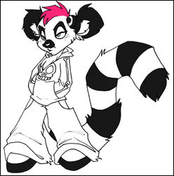  alternative_fashion anthro biped bottomwear clothed clothing female glamfur goth hair half-closed_eyes heterochromia hoodie lemur long_tail mammal markings mohawk narrowed_eyes oversized_bottomwear oversized_clothing oversized_pants pants pink_hair primate ring-tailed_lemur ring_(marking) ringed_tail short_hair solo standing strepsirrhine striped_markings striped_tail stripes tail tail_markings toony topwear young young_anthro young_female zeriara zeriara_(character) 