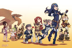  aged_down armor black_hair blonde_hair blue_eyes blue_hair blush brady_(fire_emblem) brown_eyes commentary cynthia_(fire_emblem) dragon english_commentary falchion_(fire_emblem) fingerless_gloves finni_chang fire_emblem fire_emblem_awakening full_body gerome_(fire_emblem) gloves green_hair inigo_(fire_emblem) kjelle_(fire_emblem) laurent_(fire_emblem) long_hair lucina_(fire_emblem) minerva_(fire_emblem_awakening) morgan_(fire_emblem) morgan_(male)_(fire_emblem) multiple_boys multiple_girls nah_(fire_emblem) noire_(fire_emblem) open_mouth owain_(fire_emblem) photoshop_(medium) red_eyes severa_(fire_emblem) short_hair smile tears tiara yarne_(fire_emblem) 