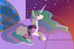  3:2 absurd_res alicorn closed_eyes cutie_mark duo equid equine feathered_wings feathers female feral friendship_is_magic fur hair hasbro hi_res horn long_hair mamandil mammal multicolored_hair my_little_pony mythological_creature mythological_equine mythology open_mouth outside princess_celestia_(mlp) purple_body purple_fur purple_hair smile star twilight_sparkle_(mlp) two_tone_hair unicorn white_body white_feathers white_fur wings yawn young 