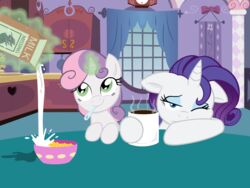  2014 4:3 absurd_res duo equid equine female feral friendship_is_magic hasbro hi_res horn horse joey-darkmeat mamandil mammal my_little_pony mythological_creature mythological_equine mythology pony rarity_(mlp) sweetie_belle_(mlp) unicorn 