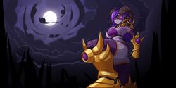  2017 2:1 absurd_res armor blizzard_entertainment breasts clothed clothing demon_hunter demon_hunter_(warcraft) digital_media_(artwork) elf female glowing glowing_eyes hair hi_res horn humanoid humanoid_pointy_ears limebreaker looking_at_viewer night_elf nilania not_furry purple_body purple_eyes purple_hair purple_skin solo standing tattoo wallpaper warcraft 